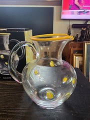 Artland Lemon Collection Hand Blown Large Pitcher 80 Oz. Lemonade