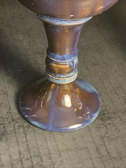 4 – Ceramic Chalice Studio Art Pottery Wine Goblets Drip Glaze. See Description