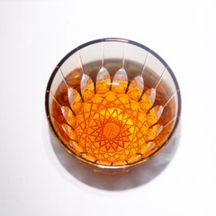 Star Base Hand Cut To Clear Grey Crystal Whiskey Glasses Kiriko Glass 12oz 1pc