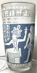 Vintage Thai Goddess/Egyptian Motif Tumbler Glasses 3pc. Set