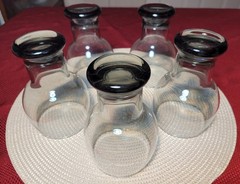 Set of 5 MCM 1971+ Federal HOME ENTERTAINMENT 5-3/8″ SUNDOWN SMOKE BEER Glasses