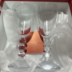 Baccarat Vega Beautiful Wine Glasse Crystal Set Of 2 With Original Box Mint
