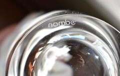 Nambe Highball Glasses Tilted Slanted Crystal Handcrafted Crystal 5” Set of 2