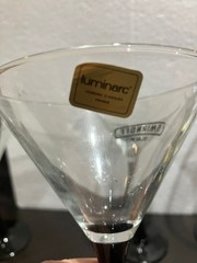 Set of 4: Made in France LUMINARC Black Stemmed Martini Glasses – SMIRNOFF Logo