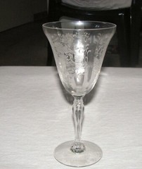 Fostoria Water Goblet, Florentine, Crystal Clear, 7 3/8″