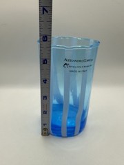 Alessandro Coppola Arte di Murano Italy Blue Glass Tumblers Set of 6 NWT