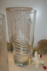 3 NEW JACK DANIELS Tall Glasses 2 Christmas Trees & 1 Old No. 7 Etched 6 1/8″ T