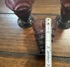 Royal Leerdam Amethyst Cordial Glasses, 1920s Corduroy Optic Footed Tumblers