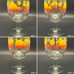 Bartlett Collins Orange Yellow Happy Face aka Smiley Face Goblet USA 14oz 6”tall