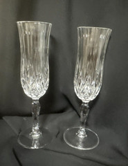 RCR Royal Crystal Rock Fluted Champagne Glasses Aurea Italy Set Of 2 8.5″ tall