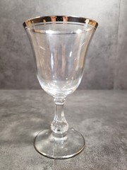Glastonbury Lotus Colonial Platinum Stem Water Goblets