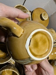Vtg Canonsburg Pottery Company Butterscotch Ironstone set Of 12 Read Descrip