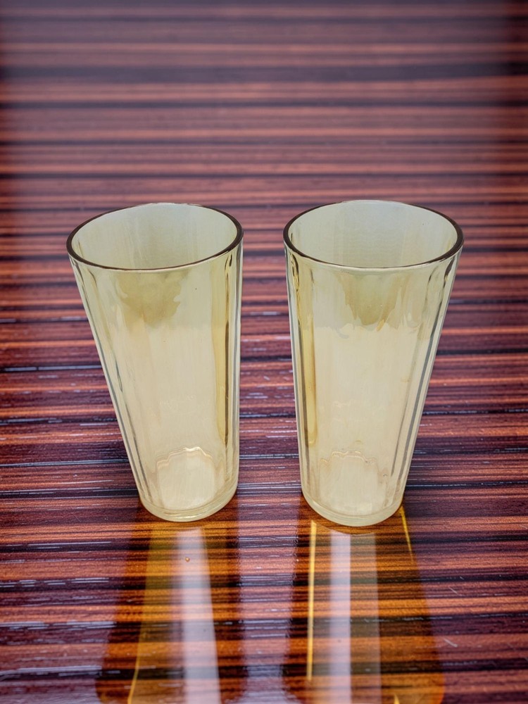 vintage set of 2 jeanette marigold lusterware 12oz drinking glasses