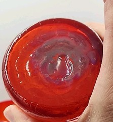 Blenko Crackle Dimpled Tangerine 5 1/2″ T Tumblers Glasses Lot Of 8