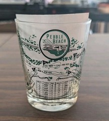 Vintage Pebble Beach Golf Course Double Old Fashioned Glasses DOF Cocktail