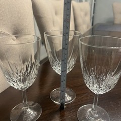 Cristal D’Arques-Durand Diamant Water Goblet Glass Crystal Set of 3 6.75″Tall