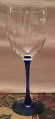 4 Cristal D’Arques Neptune 7.75” Water/Wine Glasses Goblets Cobalt Blue Stem EUC