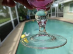 German Cranberry Blown Glass Panel Optic 1.5oz Cordial Stem Multiples Available