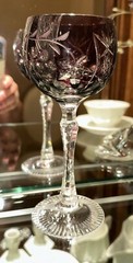 Nachtmann Traube Amethyst Purple Tall Hock Wine Crystal Glass 7 5/8”