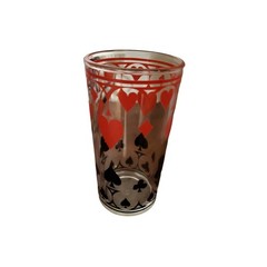 Schwartz Mustard Playing Card Glasses MCM w Rack – set of 8