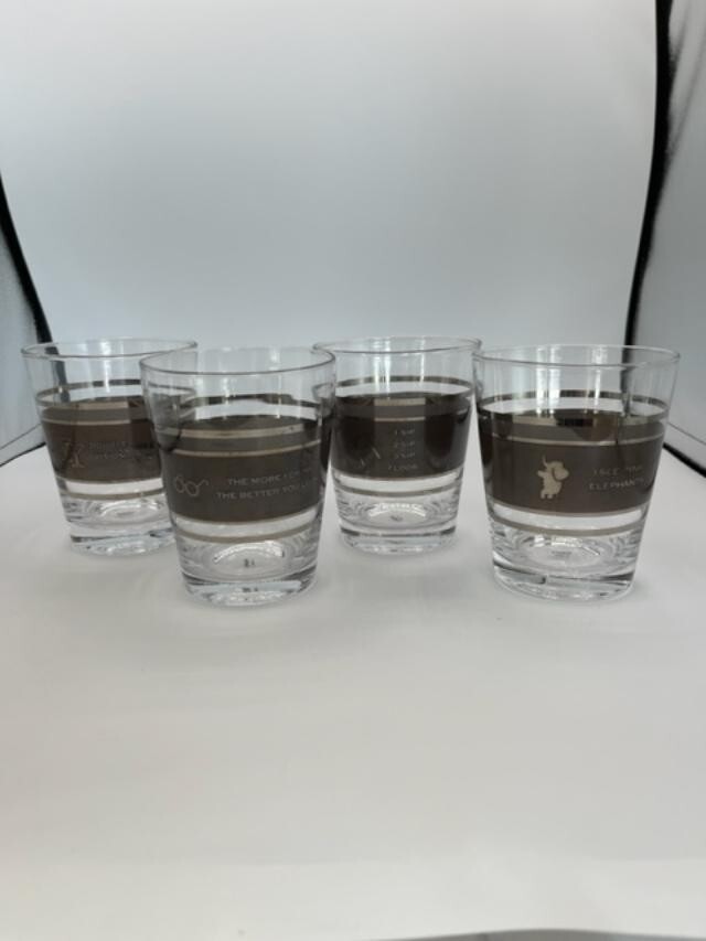 MCM Set of 4 Cocktail Glasses with 4 different Novelty Saying’s No Damage