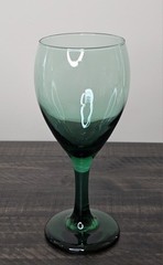 Vintage Libbey Wine Glasses Water Teardrop Goblets Juniper Green Set of 3