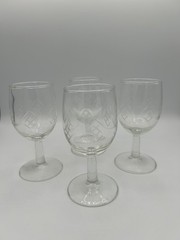 Wine Glass Stem #190 – Javit Crystal Rain – Vintage Set Of 4 EXCELLENT