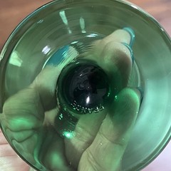 French Green Stem Wine Glass Set-Made In France 4 Luminarc 7 inches