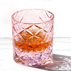 K9 Crystal Whiskey Glass Sparkling Rock Sharp Crystal Glasses 7oz Pink Art Gift