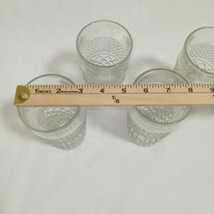 Set 4 VINTAGE WEXFORD WATER ICE TEA GLASSES DIAMOND CUBIST PATTERN