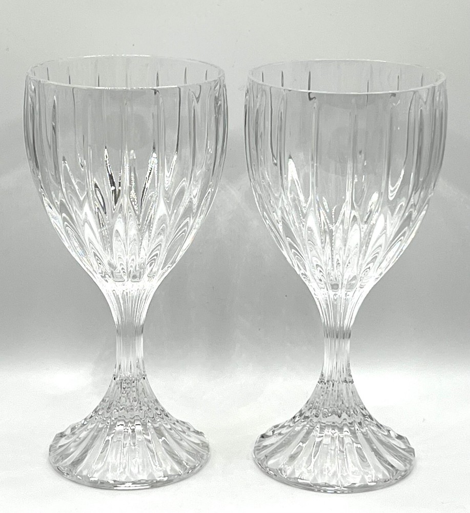 Set of 2 Mikasa Park Lane Crystal Wine Glasses Blown Goblets 6.8 in Height