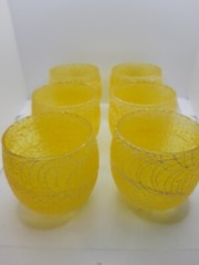 Vintage Barware MCM Roly Poly Spaghetti String Shat-R-Pruf Glasses, Set Of 6