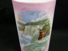 Antique Niagara Falls American Tumbler Cup Victoria Carlsbad Austria Souvenir