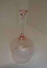 VTG RARE NOS TIFFIN WINE GLASS PINK STEM BOWL STYLE PAPER LABEL 6 1/2″ SNIFTER