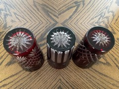 Imperial Estate Crystal Triumph 3 Different Ruby Highball Glasses