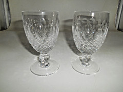 Beautiful Pair of Waterford Colleen Cut Crystal 5 oz. Claret Wine Short Stem