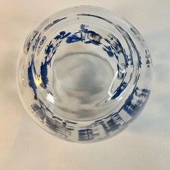Royal Norfolk Libbey Crisa Blue Trailing Floral Stemless Glass 16.8 Oz. Set of 6