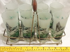 Lot of 8 Vintage 1950s Frosted Southern Belle Tumblers Collins Iced Tea Glass