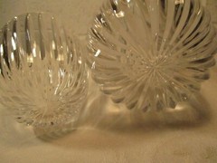 MOSER ??? HEAVY CLEAR CRYSTAL RIBBED DESIGN TUMBLE UP BEDSIDE CRAFTE