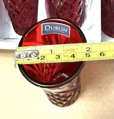 SET Of 12 CRYSTAL RED GODINGER DUBLIN VODKA SHOOTERS (SHOT) GLASSES