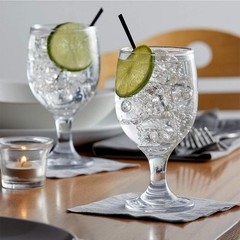 12 Pack Goblet Party Glasses, 13-Ounce Beverage Glass Juice Glasses, Clear