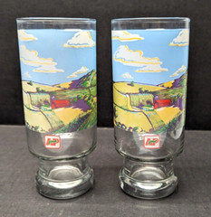 Set of 2 Vintage AgriPro Advertising Farm Scene Design Drinking Tumblers 6 1/2″