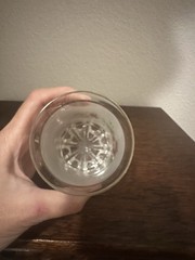 Vntg 1960s Italian Interpur Hand Painted Cocktail Glass Roses Signed 14kt Trim