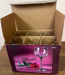 Libbey Stemware Glasses Balle Connoisseur 6 Pieces 7 1/4 oz Original Box