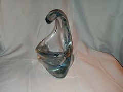 Saint Louis Crystal Ashtray With Curved Handle