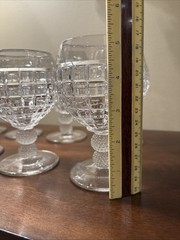 8 Vintage Heisey #1425 Victorian Glass Water Goblets 5 3/8″ x 3″ 1933-1953 EAPG