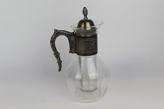 Metro Bottle Co Glass Claret WIne Carafe/Pitcher and Ice Tube Insert Silverplate