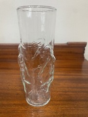 7″ Clear Libbey Dancing Nudes Glass/Mint Julep glass with Raised Dancers. READ