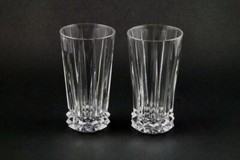 2 Rosenthal Germany Classic Blossom Heavy Lead Crystal Fluted Highball Glasses