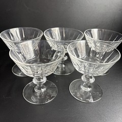 5 Vintage Libbey Crystal Raleigh Tall Sherbet or Champagne Coupe Glasses